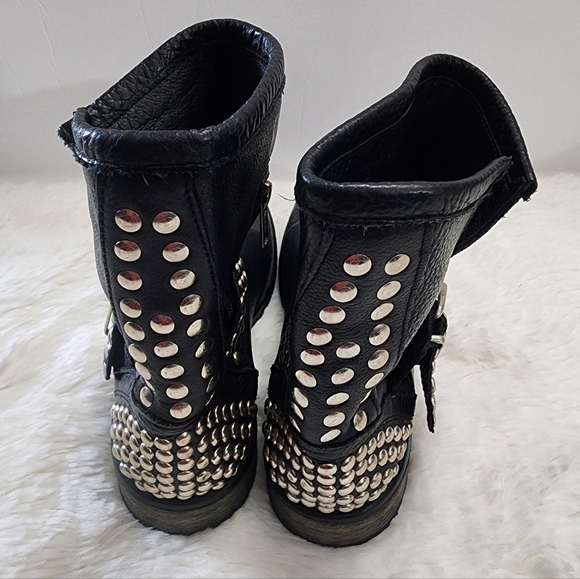 Steve Madden Frankie Studded Leather Motorcycle Boots - Picture 4 of 7